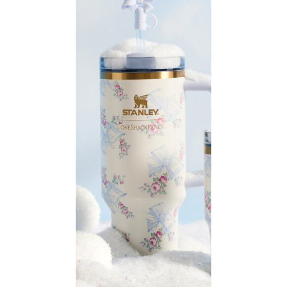 Stanley Other - NWT The Stanley X LoveShackFancy Holiday Quencher Bow Blue Beaux  40oz